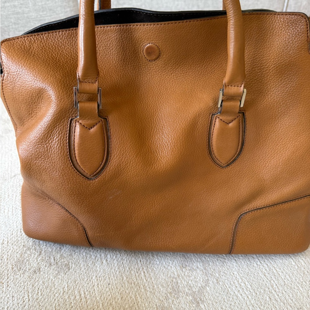 Massimo Dutti Caramel Leather Tote